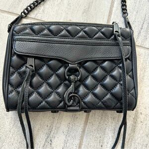 Rebecca Minkoff Mini M.A.C. black leather bag with all black detailing